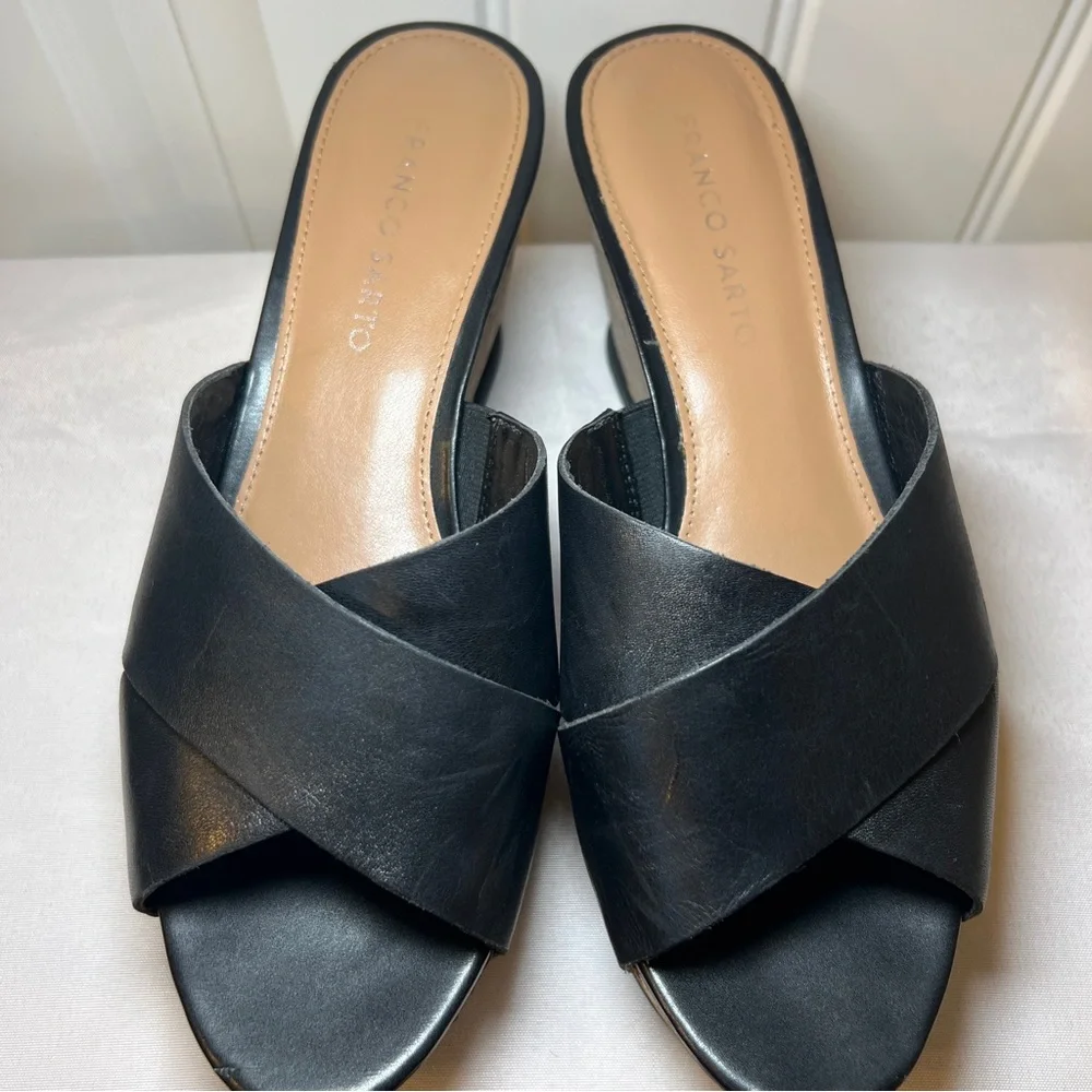 Franco Sarto‎ Women’s Black and Tan Wedge Platform Sandals Size 8M